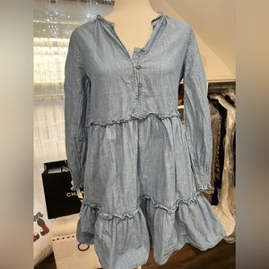 Jcrew long sleeve knee high dress size XS. In denim